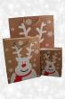 Natural Brown Paper Gift Bag with Reindeer and Snowflake Print, Cord Handle. Size Approx 22cm x 18cm x 7cm. - view 2
