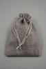 Charcoal Grey Jute Effect Drawstring Gift Bag. Approx 15cm x 10cm - view 1