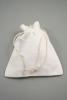 Off White 100% Cotton Drawstring Gift Bag with Natural Pull String. Approx 16cm x 14cm - view 1