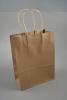 Natural Brown Kraft Paper Gift Bag with Brown Twisted Paper Handles. Approx Size 22cm x 16cm x 8cm - view 2