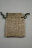 Olive Jute Effect Drawstring Gift Bag. Approx 10cm x 7cm - view 2