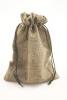 Olive Jute Effect Drawstring Gift Bag. Approx 20cm x 15cm - view 1