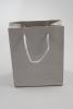 Silver Printed Kraft Paper Gift Bag with Black Cord Handles. Approx Size 14.5cm x 11.5cm x 6cm - view 1