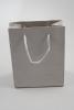 Silver Printed Kraft Paper Gift Bag with Black Cord Handles. Approx Size 14.5cm x 11.5cm x 6cm - view 1