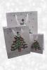 Merry Christmas and Tree Design Gift Bag with White Cord Handles. Approx Size 32cm x 26cm  x 10cm. - view 3