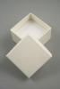 Lined Textured Cream Gift Box with White Flock Insert with an H shaped slit to fit a ring shank Size 5cm x 5cm x 3.5cm. - view 1