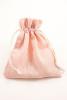 Soft Pink Colour Drawstring Cotton Rich Gift Bag with Matching Drawstring. 80% Cotton / 20% Polyester Mix. Approx 16cm x 12cm - view 1