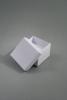 White Ring or Earring Giftbox with White Flocked Inner. Approx Size 5cm x 5cm x 3cm. - view 2